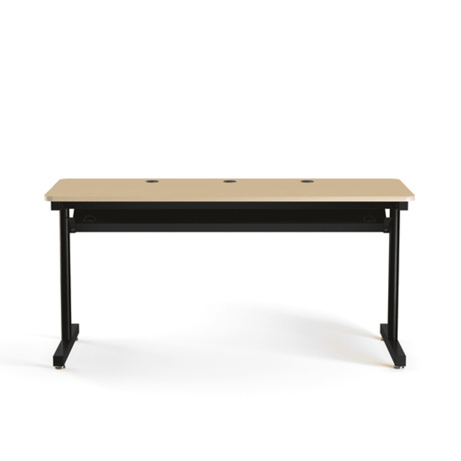 VersaDesk 60W Basic Computer Table, Maple/Black (BCT6024-BM)