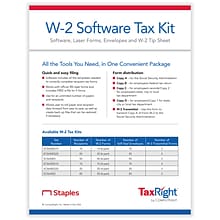 ComplyRight TaxRight 2023 W-2 Tax Form Kit with eFile Software & Envelopes, 6-Part, 50/Pack (SC5650E