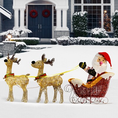 National Tree Company Santa and Reindeer Assortment with LED Lights (DF-2114225001L)