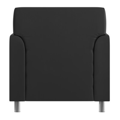Flash Furniture Hercules Diplomat LeatherSoft Reception Chair, Black/Chrome Legs (BT8271BKCHR)