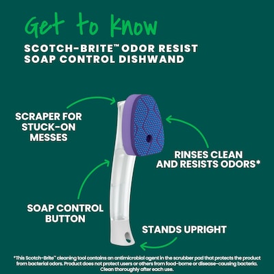 Scotch-Brite Soap Control Non-Scratch Dishwand, Blue (451U-4)