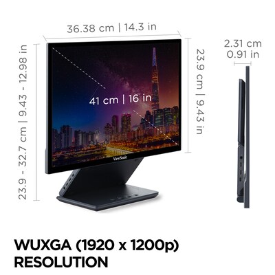 ViewSonic ColorPro 16" 75Hz LED Monitor, Black (VP1656)