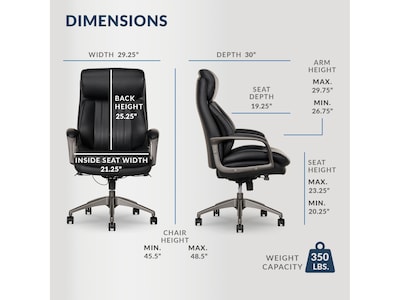 La-Z-Boy Nova Ergonomic Polyurethane Swivel Executive Chair, Black (52372-BLK)