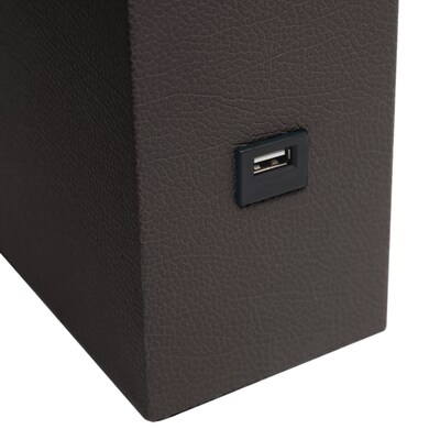 Lalia Home Lexington 21" Modern Bedside Table Lamp, White Fabric Shade, Feit LED Bulb, Espresso Brown (LHT-3012-BW-LB)