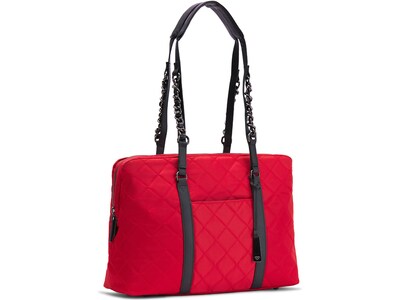 Francine Collection No. 5 Classic Red Quilted Nylon Laptop Tote (FFTRENO5)