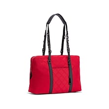 Francine Collection No. 5 Classic Red Quilted Nylon Laptop Tote (FFTRENO5)