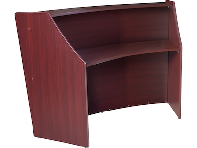 Regency Marque 72"W Curved Reception Desk Workstation, Mahogany (77290MH)