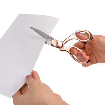 Westcott® Vintage 8" Stainless Steel Heavy Duty Scissors, Pointed Tip, Rose Gold Finish (16968)