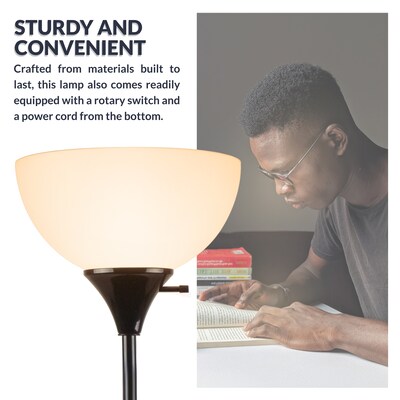 Newhouse Lighting Charles Torchiere Floor Lamp, Black (NHFL-CH-BK)