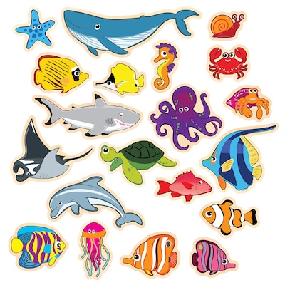 Spark & Wow Sea Life Wooden Magnets, Assorted Colors, 2/Bundle (CTUSW400020-2)