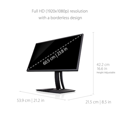 ViewSonic ColorPro 24" 60 Hz LCD Monitor, Black (VP2468A)