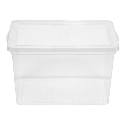 Iris 68 Quart Snap Top Plastic Snap Closure Storage Bin, Clear (500119)