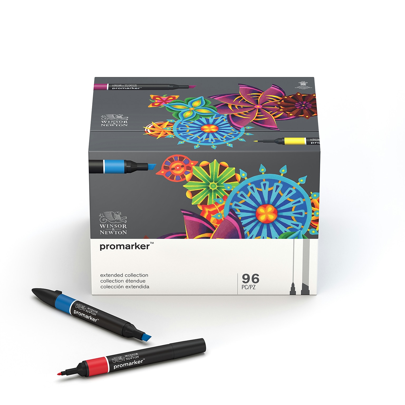 Winsor & Newton Promarker Dual-Tip Alcohol Based Marker, Extended Collection, 96/Pack (WNX0290152)