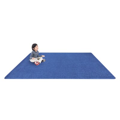 Joy Carpets Just Kidding Polyester 12 x 76 Oval Machine Tufted Rug, Blue (623SS-01)
