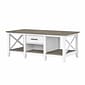 Bush Furniture Key West 47.2" x 23.94" Coffee Table, Shiplap Gray/Pure White (KWT148G2W-03)