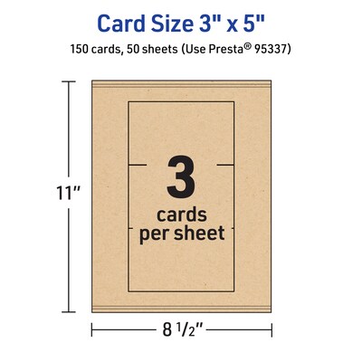 Avery Matte General Use Blank Cards, Kraft Brown, 150/Box (95337)