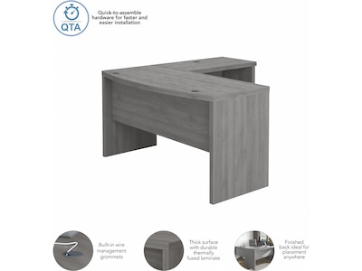 Bush Business Furniture Echo 60"W L Shaped Bow Front Desk, Modern Gray (ECH025MG)