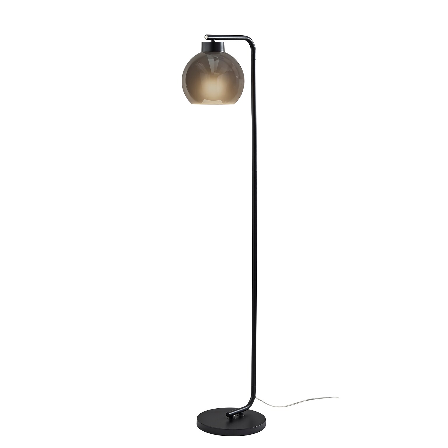 Adesso Atticus 59H Black Floor Lamp with Round Shade (3898-01)