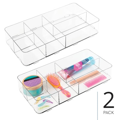 iDesign Clarity 5-Compartment Drawer Organizer, Clear, 2/Set (29339M2)