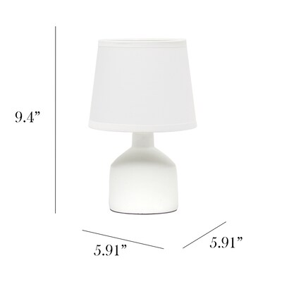Simple Designs Mini Bocksbeutal Concrete Table Lamp, Off White (LT2080-OFF)