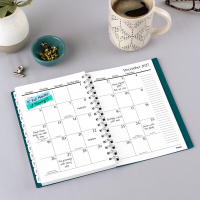 2027 Mead Essentials 6" x 8.5" Calendar Year Weekly & Monthly Planner, Plastic Cover, Teal (CRW430L4227)