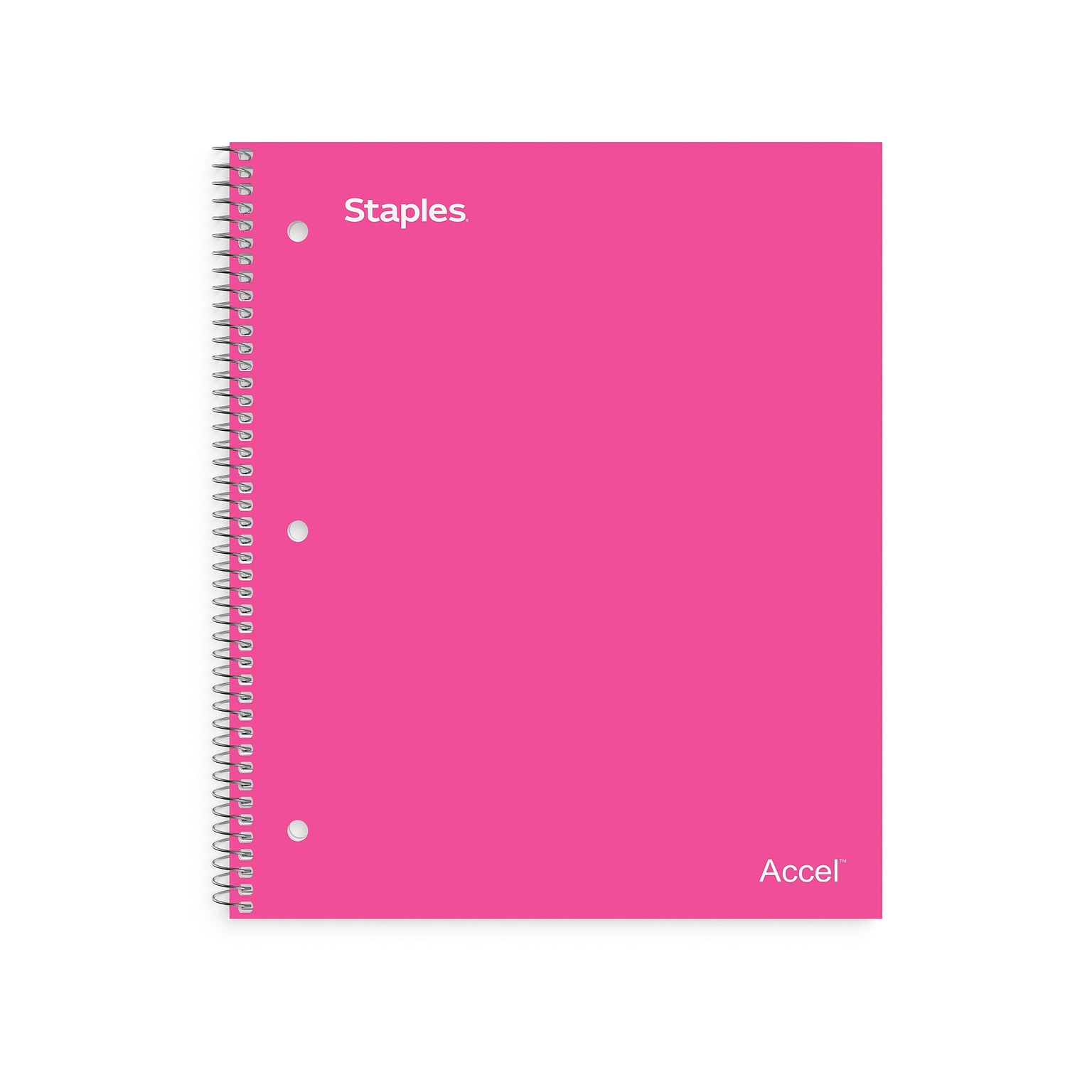 Staples Premium 1-Subject Notebook, 8.5 x 11, College Ruled, 100 Sheets, Pink (ST51448D)