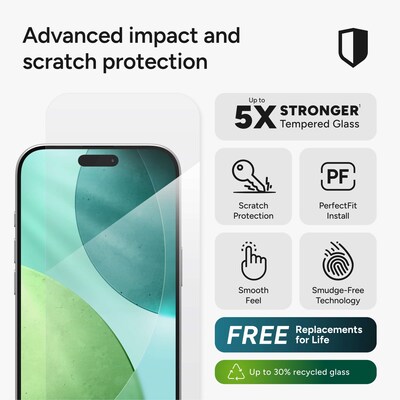 ZAGG Glass Elite Tempered Glass Screen Protector for Apple iPhone 17 Air (200118644)
