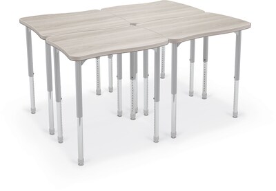 MooreCo Hierarchy Creator Desk, 32"W x 22"D, Grey Elm/Platinum Base (703673562928)