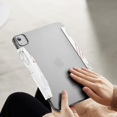 SaharaCase Venture Series Tri-Fold Folio Case for iPad Air 13" (M3/M2), Flower White (TB00412)