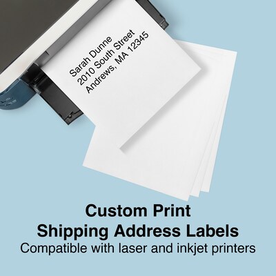 Staples® Laser/Inkjet Shipping Labels, 8 1/2" x 11", White, 1 Label/Sheet, 100 Sheets/Box (ST18062-CC)