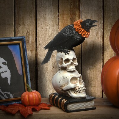 National Tree Company 11 Crow and Skulls Halloween Decor (PG11-FJ90758-1)