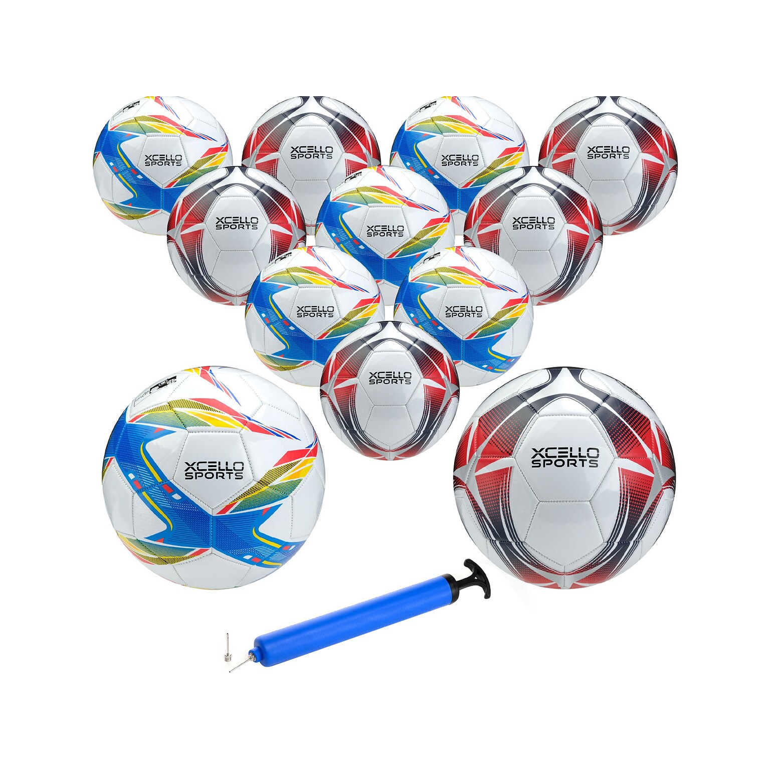 Xcello Sports Size 4 Soccer Balls, Assorted Colors, 12/Pack (XS-SB-S4-12-ASST)