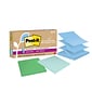 Post-it Recycled Super Sticky Pop-up Notes, 3" x 3", Oasis Collection, 70 Sheet/Pad, 6 Pads/Pack (R330R-6SST)