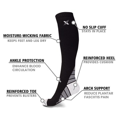 Extreme Fit Premium Compression Socks, Large/XL, 6 Pairs/Pack (EF-6EWACS-L)