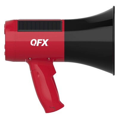 QFX BT-1000 QFXBT1000RED Rechargeable Solar Megaphone, 5-Watt, Red/Black