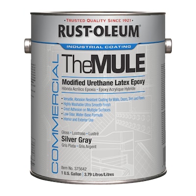 Rust-Oleum Commercial The MULE, Interior/Exterior, Gloss Silver Gray, 1 gal Bucket, 2/Carton (RST375
