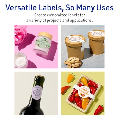Avery Cigar Laser Multipurpose Labels, 2-3/8" x 8", White, 30/Pack (19479399160)
