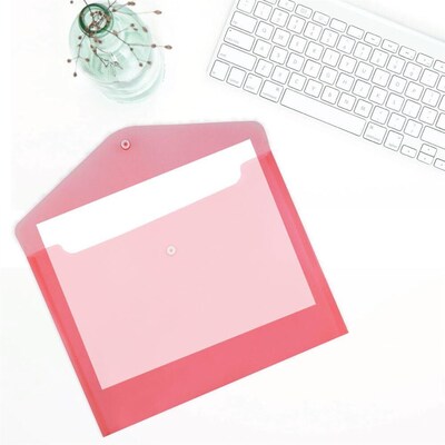 JAM Paper Premium Plastic Document File, Letter, Red, 3/Pack (218S0REX3)