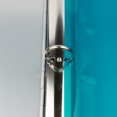 JAM Paper Plastic Binder Pocket, 3-Hole Punched, Teal, 3/Pack (218VB1tex3)