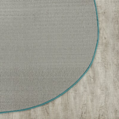 Joy Carpets Just Kidding Polyester 6' x 9' Oval Machine Tufted Rug, Seafoam (623QQ-08)