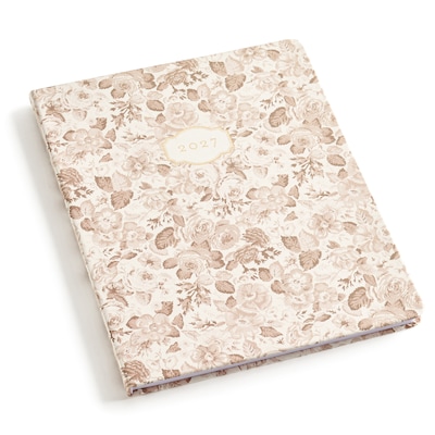 2027 Eccolo Laura Ashley Floral 8" x 10" Weekly & Monthly Planner, Faux Leather Cover, Brown (RY27-401D)