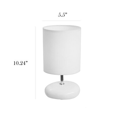 Simple Designs Stonies 10.24 LED Table Lamp, White (LT2005-WHT-LB)