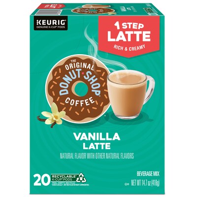 The Original Donut Shop One Step Vanilla Latte Coffee Keurig® K-Cup® Pods, Light Roast, 20/Box (381779)