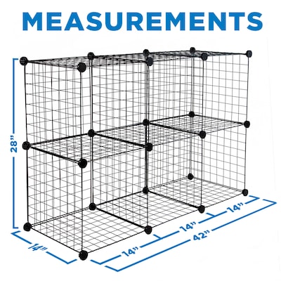 Mount-It! 28" x 42" 6-Cube Storage Organizer, Black (WI-4012)