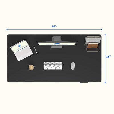 FlexiSpot E7COMMERCIAL 55''W Electric Adjustable Particle Board Standing Desk, Black (E7BCOM5528-B)