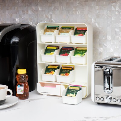 Mind Reader Plastic 11-Drawer Tea Bag Organizer, White (TBORG-WHT)