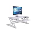 Rocelco 32 Height Adjustable Standing Desk Converter, Sit Stand Up Retractable Keyboard Riser, Whit