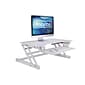 Rocelco 32" Height Adjustable Standing Desk Converter, Sit Stand Up Retractable Keyboard Riser, White (R ADRW)