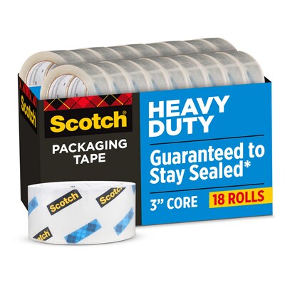 Scotch Heavy Duty Packing Tape, 1.88 x 54.6 yds., Clear, 18/Pack (385018CP)