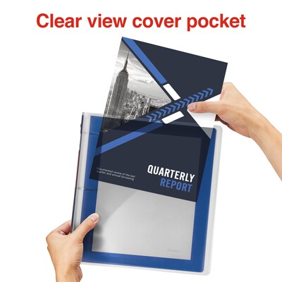 Staples Heavy Duty 1 1/2" 3-Ring Flexible Poly Binders, Blue (ST62616)